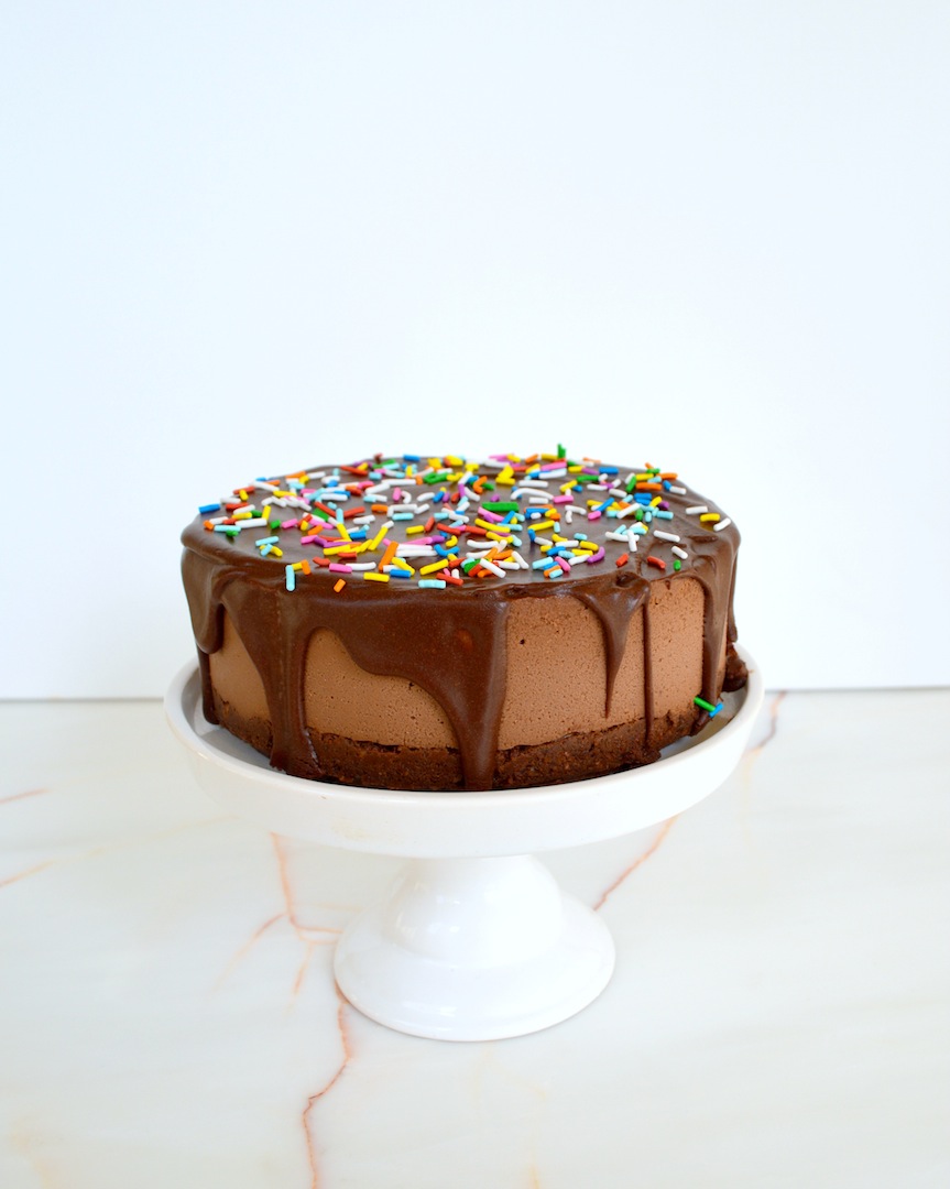 Triple Chocolate Funfetti Cake (Raw, Vegan) by Plantbased Baker